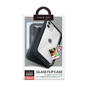 PGA iPhone 12 mini 5.4インチ対応 ガラスフリップケース Premium Style ブラック PG-20FGF01BK