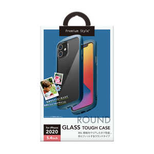 PGA iPhone 12 mini 5.4インチ対応 ガラスタフケース ラウンドタイプ Premium Style ネイビー PG-20FGT04NV