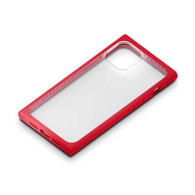 PGA PGA iPhone 12 mini 5.4インチ対応 ガラスタフケース スクエアタイプ Premium Style レッド PG-20FGT06RD PG-20FGT06RD