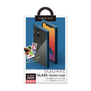 PGA iPhone 12 mini 5.4インチ対応 ガラスタフケース スクエアタイプ Premium Style ネイビー PG-20FGT08NV