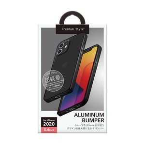 PGA iPhone 12 mini 5.4インチ対応 アルミニウムバンパー Premium Style ブラック PG-20FBP01BK