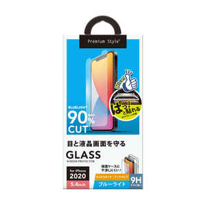 PGA iPhone 12 mini 5.4インチ対応 治具付き 液晶保護ガラス ブルーライトカット/アンチグレア PG-20FGL04BL ブルｰライトカット/アンチグレア
