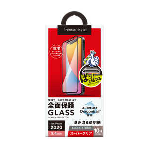 PGA iPhone 12 mini 5.4インチ対応 治具付き Dragontrail液晶全面保護ガラス スーパークリア PG-20FGL01FCL スｰパｰクリア