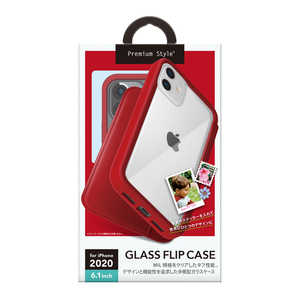 PGA iPhone 12/12 Pro 6.1インチ対応ガラスフリップケース レッド PG-20GGF02RD