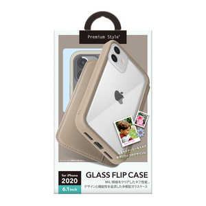 PGA iPhone 12/12 Pro 6.1インチ対応ガラスフリップケース ベージュ PG-20GGF03BE