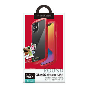 PGA iPhone 12/12 Pro 6.1インチ対応ガラスタフケース ラウンドタイプ レッド PG-20GGT02RD