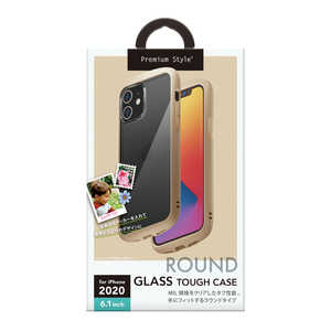PGA iPhone 12/12 Pro 6.1インチ対応ガラスタフケース ラウンドタイプ ベージュ PG-20GGT03BE