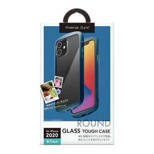 PGA iPhone 12/12 Pro 6.1インチ対応ガラスタフケース ラウンドタイプ ネイビー PG-20GGT04NV