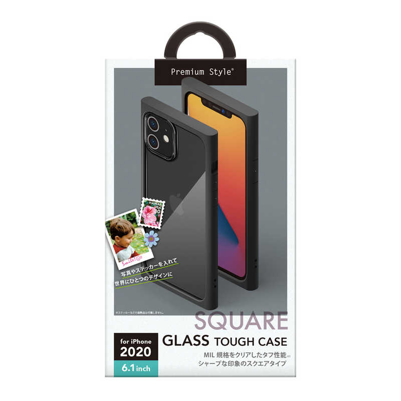 PGA PGA iPhone 12/12 Pro 6.1インチ対応ガラスタフケース スクエアタイプ ブラック PG-20GGT05BK PG-20GGT05BK