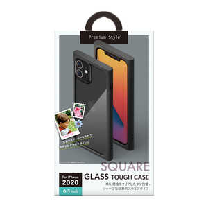 PGA iPhone 12/12 Pro 6.1インチ対応ガラスタフケース スクエアタイプ ブラック PG-20GGT05BK