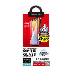 PGA iPhone 12/12 Pro 6.1インチ対応 治具付き Dragontrail液晶全面保護ガラス スーパークリア PG-20GGL01FCL スｰパｰクリア