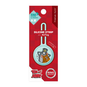 PGA AirTag用 抗菌シリコンストラップ [トムとジェリー/ブルー] Premium Style PG-WATSC01TAJ