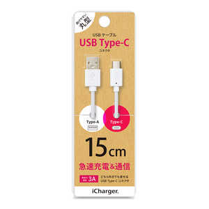 PGA USB Type-C USB Type-A コネクタ USBケーブル 15cm ホワイト iCharger 15cm ホワイト PG-CUC01M12