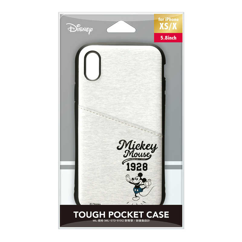 Pga Iphone Xs X用 タフポケットケｰス Pg Dcs684mky ミッキｰマウス グレｰ