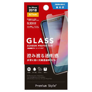 PGA iPhone XR 6.1インチ用 液晶保護ガラス　スーパークリア PG-18YGL01