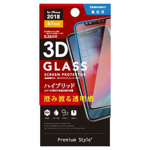 PGA iPhone 6.1インチ用 液晶保護ガラス 3Dハイブリッドガラス クリア PG-18YGL07 クリア