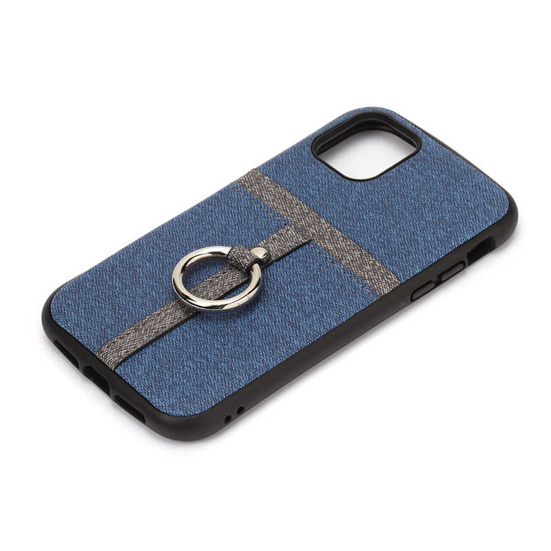 PGA PGA iPhone 11 Pro 5.8インチ用 ポケット&リング付ハイブリッドタフケース デニム調ブルー PG-19APT04BL デニム調ブルｰ PG-19APT04BL デニム調ブルｰ