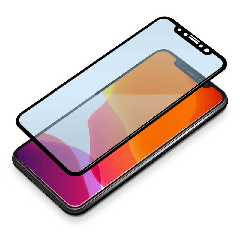 PGA PGA iPhone 11 Pro 5.8インチ 用　治具付き　3Dハイブリッドガラス　ブルーライト低減 PG-19AGL03H PG-19AGL03H