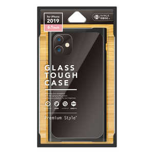 PGA iPhone 11 6.1インチ 用 クリアガラスタフケース スクエア型 ブラック PG-19BGT10BK
