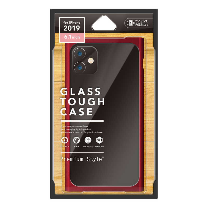 PGA PGA iPhone 11 6.1インチ用 クリアガラスタフケース スクエア型 レッド PG-19BGT12RD レッド PG-19BGT12RD レッド