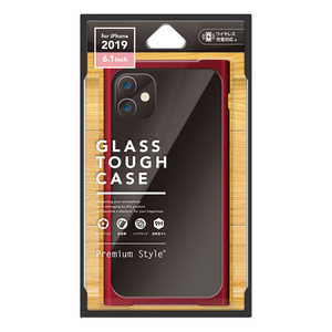 PGA iPhone 11 6.1インチ用 クリアガラスタフケース スクエア型 レッド PG-19BGT12RD レッド