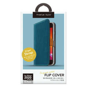 PGA iPhone SE 第2世代 フリップカバー PUレザーダメージ加工 ブルー PG-20MFP02BL