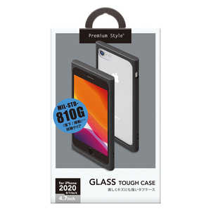 PGA iPhone SE 第2世代 ガラスタフケース ブラック PG-20MGT01BK