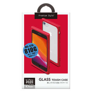 PGA iPhone SE 第2世代 ガラスタフケース レッド PG-20MGT02RD