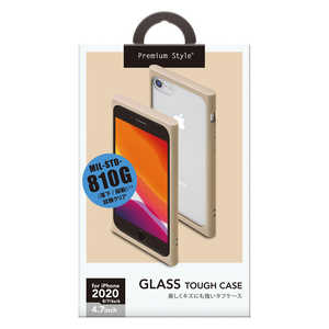 PGA iPhone SE 第2世代 ガラスタフケース ベージュ PG-20MGT03BE