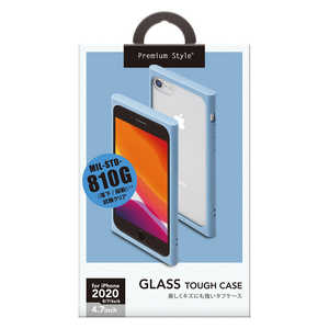 PGA iPhone SE 第2世代 ガラスタフケース ブルー PG-20MGT06BL