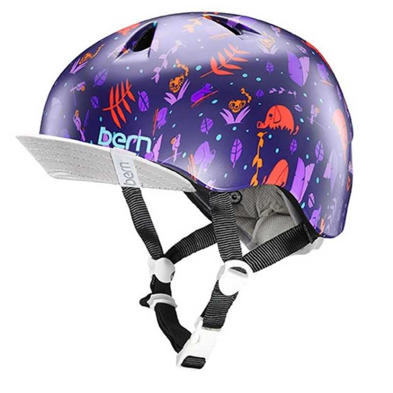 BERN BERN 子供用ヘルメット bern/NINA ALL SEASON(S-M:51.5～54.5cm/SATIN PURPLE JUNGLE )推奨年齢3-6歳 VJGSPJV_12 VJGSPJV_12
