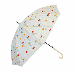 サントス santos 晴雨兼用傘 ニフティフラワー 長傘 03.ひなげしアイボリー JK142 サントス santos 晴雨兼用傘 ニフティフラワー 長傘 03.ひなげしアイボリー JK142