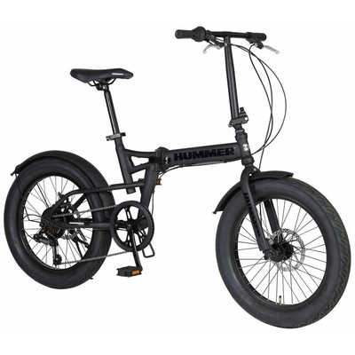 ハマー 折りたたみ自転車 HUMMER FAT-DISC JET-BLACK ［外装6段 / 20