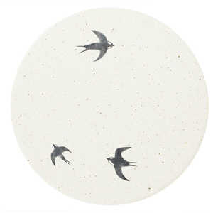 エヌエレファント 陶器珪藻土コースター WAGARA 墨絵 &NE ツバメ NRS-092-TB