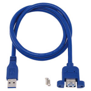 アイネックス パネルマウント用USB3.0ケーブル Type-A接続 USB-022 ブルー USB-022