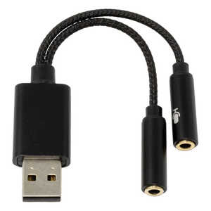 アイネックス USBオーディオ変換ケーブル ヘッドフォン＋マイク用 ADV128