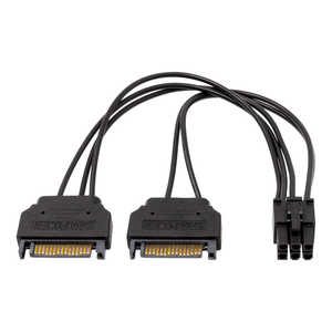 アイネックス ［］PCI Express6ピン用電源変換ケーブル 15cm ブラック PX016BK