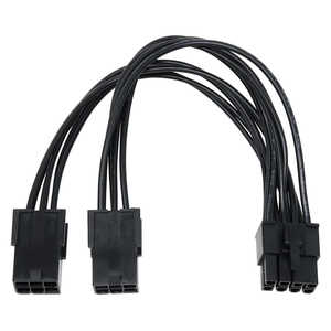 アイネックス PCI Express用電源変換ケーブル 15cm ブラック PX014A アイネックス PCI Express用電源変換ケーブル 15cm ブラック PX014A