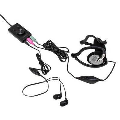 アイネックス USBオーディオ変換ケーブル 4極ヘッドセット用＋3極