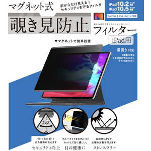 ロジック 10.2インチ iPad、10.5インチ iPad Pro用 マグネット式 覗き見防止プライバシーフィルター LGMPFIPAD102