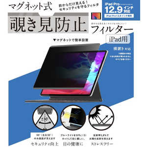 ロジック 12.9インチ iPad Pro用 マグネット式 覗き見防止プライバシーフィルター LGMPFIPAD129