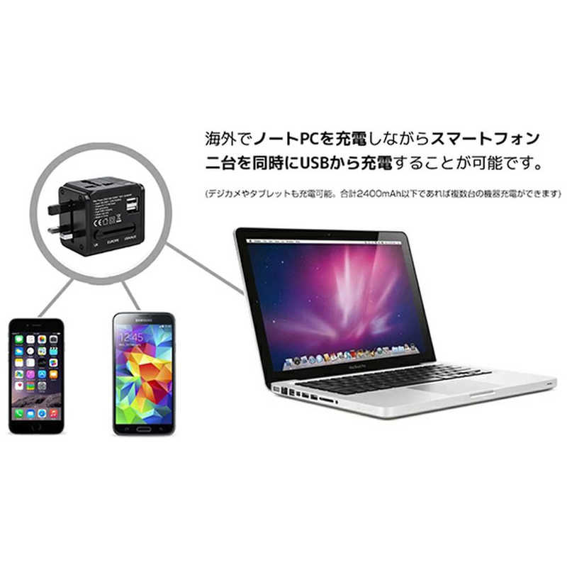 ロジック ロジック 海外用コンセント変換アダプター USB2ポート (海外専用) LG-OP022 LG-OP022