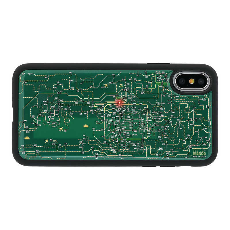 電子技販 電子技販 iPhone X用 FLASH 関西回路線図ケース 緑 PX020G PX020G