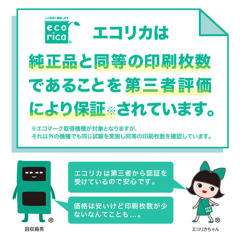 エコリカ エコリカ ｢互換｣｢キヤノン:BCI-351+350/6MP対応｣リサイクルインクカートリッジ ECI-C351-6P ECI-C351-6P