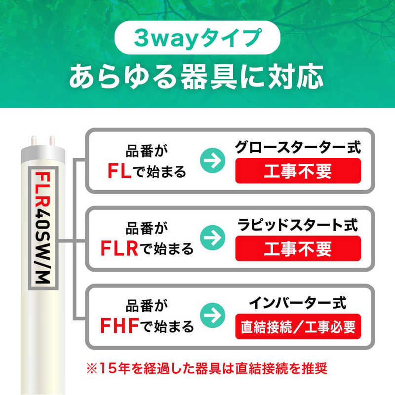 エコリカ エコリカ エコリカ直管形LED40Wタイプ G13 昼白色(5000K)/2300lm/Ra80以上 ECL-L4EYN ECL-L4EYN