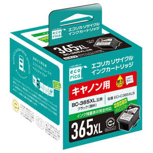 エコリカ 互換リサイクルインクカートリッジ ［キヤノン BC-365XL］(大容量) ブラック ECI-C365XLB