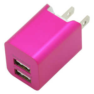 ティレイズ プレミアムシリーズ USB電源アダプタ 2台同時充電USBポート 2.4A マゼンタ BAC2U24SMA(マゼ
