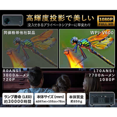 WIZZ スマートプロジェクター WPJ-V600 の通販 - カテゴリ