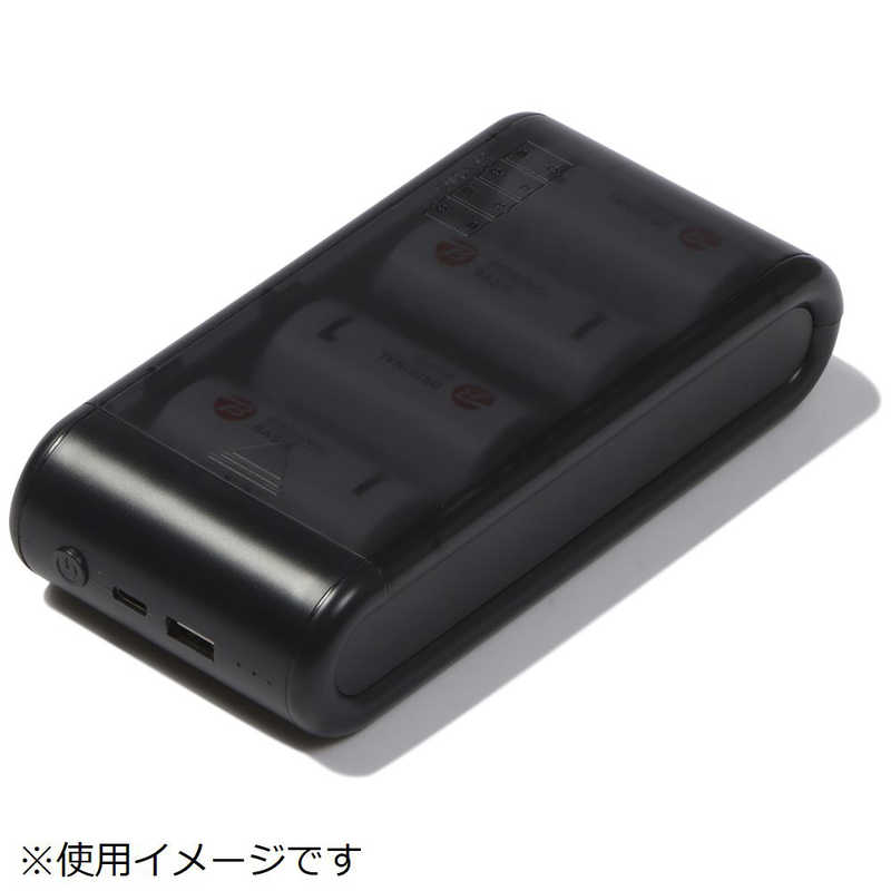 ORIGINALBASIC ORIGINALBASIC 単1形乾電池式モバイル充電器 ドカでん ［2ポート］ OB-DMC1-K OB-DMC1-K