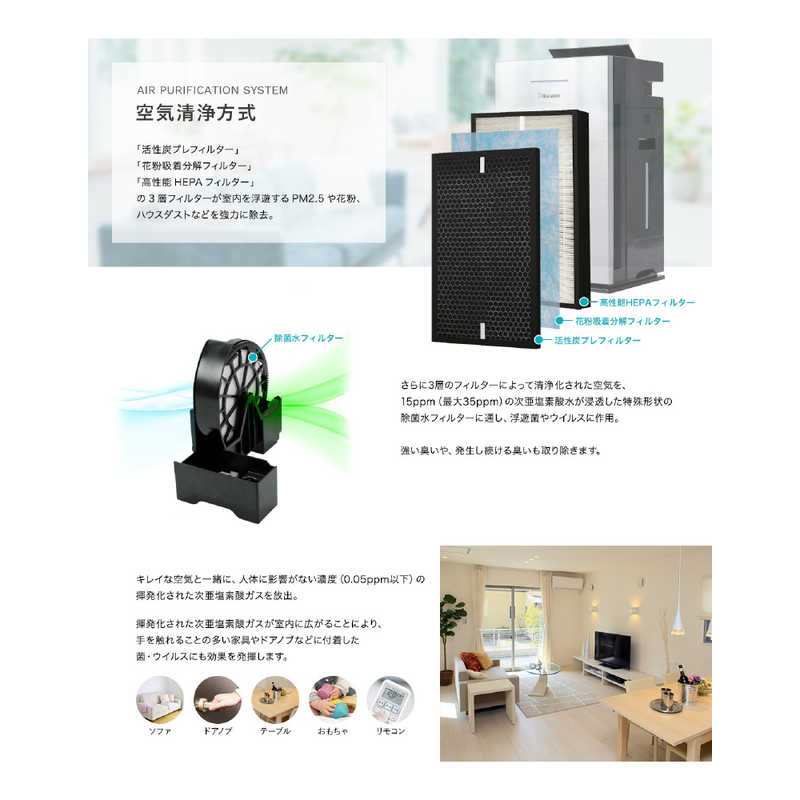 コジマYahoo!店シリウス コジマ|次亜塩素酸空気清浄機 Virus 25畳 SVW